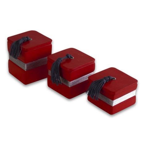 Scented candles square Halawa 3-piece Red