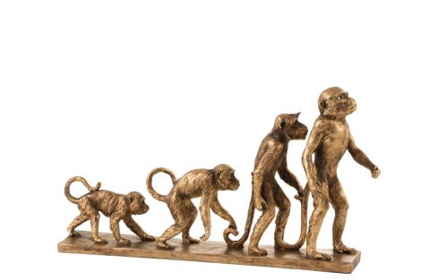 J-Line Monkey Evolution Poly Antique Gold