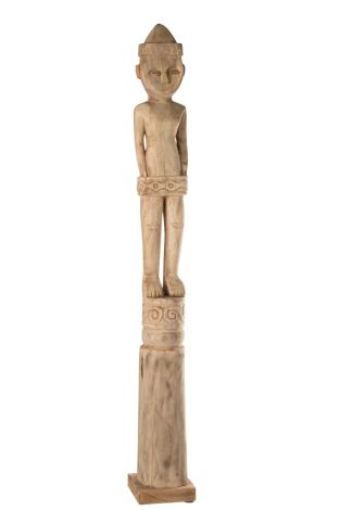 J-Line African Figure Standing Wood Natural Large