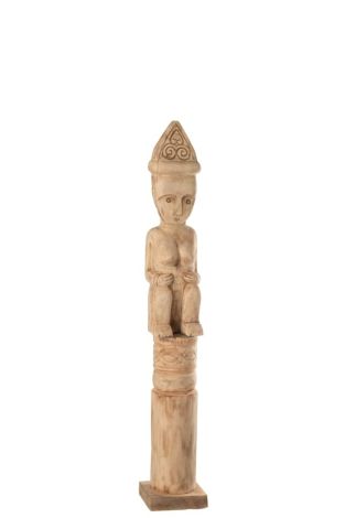 J-Line African Figure Standing Wood Natural Medium