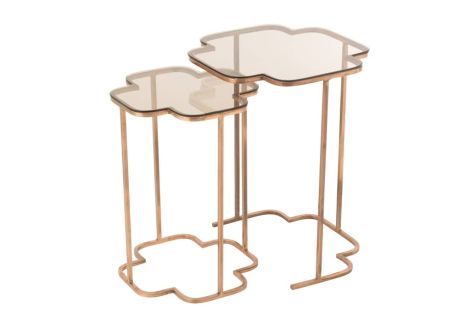 J-Line Side Tables Metal Copper Ones (2-piece)
