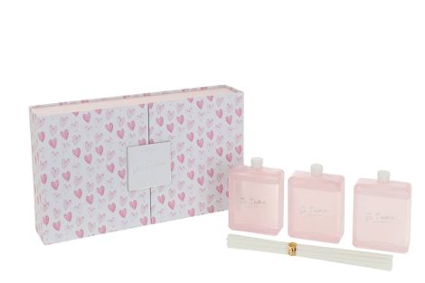 J-Line Box with 3 Fragrance Oil and Sticks Pink Je T'aime