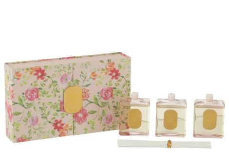 J-Line Box of 3 Fragrance Oil Pink Happiness Blooms Rain Reef