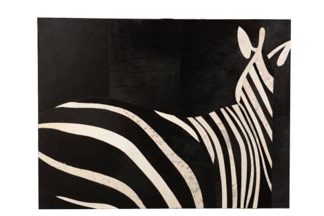 J-Line Frame Rectangle Zebra Leather Black White