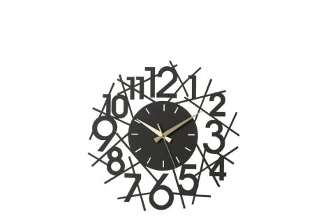 J-Line Clock Figures Metal Black