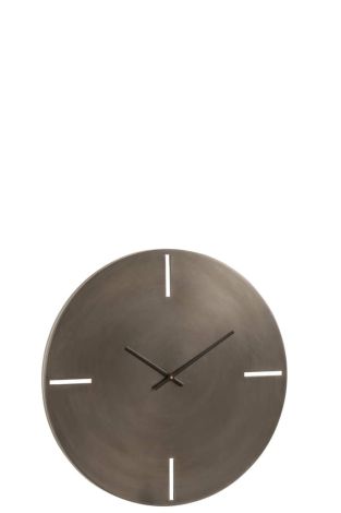 J-Line Clock Round Metal Dark Grey Small