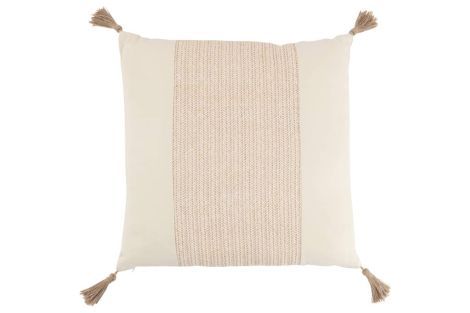 J-Line Cushion Woven Square Polyester Beige