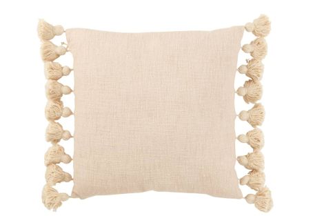 J-Line Cushion Tassel Cotton Peach Square