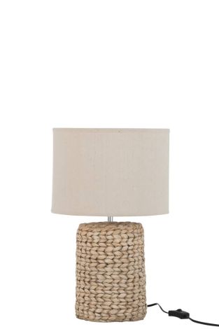 J-Line Lamp Foot with Shade Thick Braid Concrete Cotton Natural S