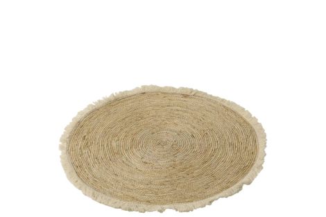 J-line Mat Tassel Strap Corn Peel Cotton Beige White