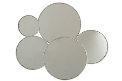 J-Line Mirror 5 Rounds Metal Silver