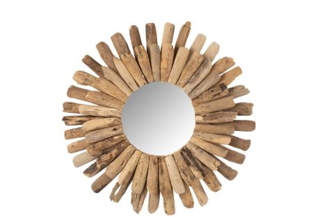 J-Line Mirror Round Driftwood Natural Large