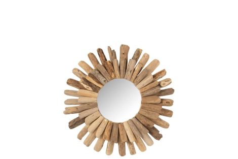 J-Line Mirror Round Driftwood Natural Medium