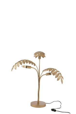 J-Line Table Lamp Palm Tree Zinc Gold