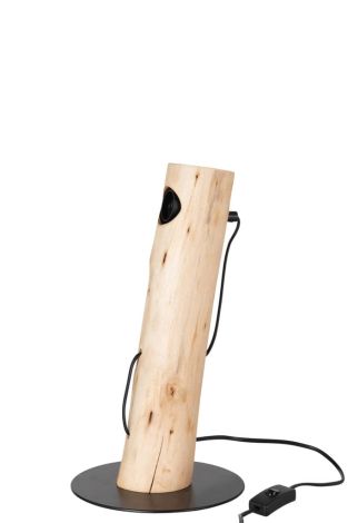 J-Line Table Lamp Slanted Berangan Wood Natural Silas