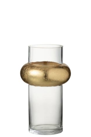 J-Line Vase Cylinder Ring High Glass Transparent Small