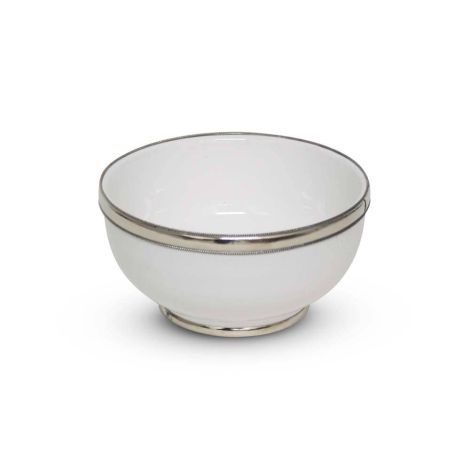 Bowl White with Metal Ring Ø 13 x 8cm