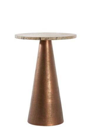 Light & Living Side Table Travertine Brown-Copper Ynez Ø 36 x 51cm