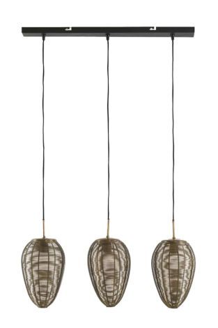 Light & Living Pendant lamp Antique Bronze Matt Black Yaelle 3L Ø 20 x 33cm