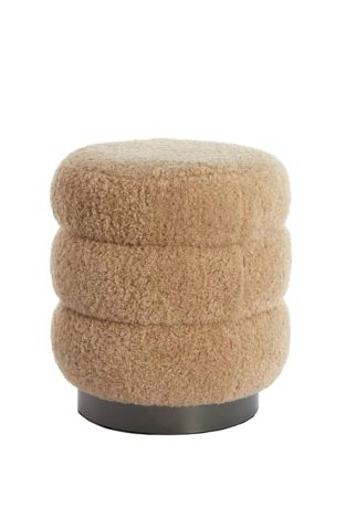 Light & Living Footstool Beige Matt Black Jobbi Ø 40 x 45cm