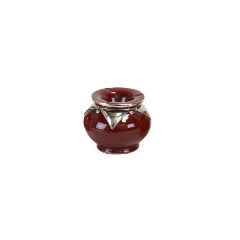 Moroccan Ashtray with metal Bordeaux red Ø 12 x 9cm