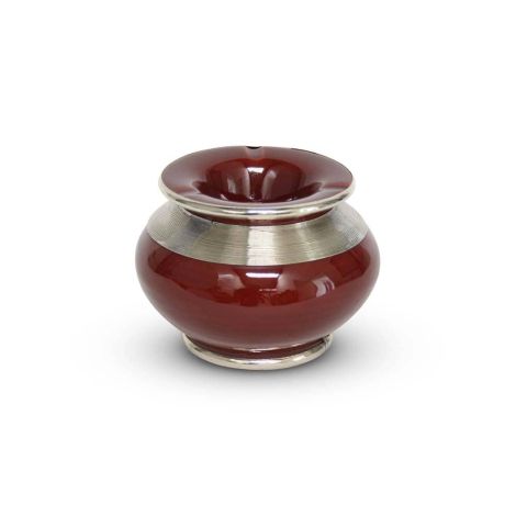 Moroccan Ashtray with metal decorative band Bordeaux red Ø 12 x 9cm
