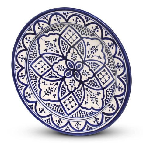 Moroccan Plate Blue Nakhil Ø 35cm x 5cm