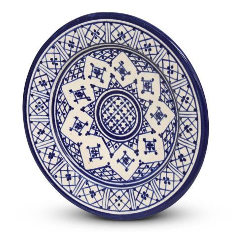 Moroccan Plate Blue Zerbia Ø 26 x 4cm