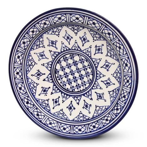 Moroccan Plate Blue Zerbia Ø 35 x 5cm