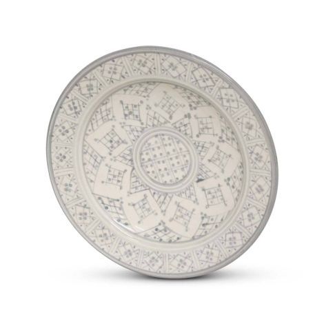 Moroccan Plate Grey Zerbia Ø 25cm