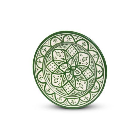 Moroccan Plate Green Nakhil Ø 26 x 4cm