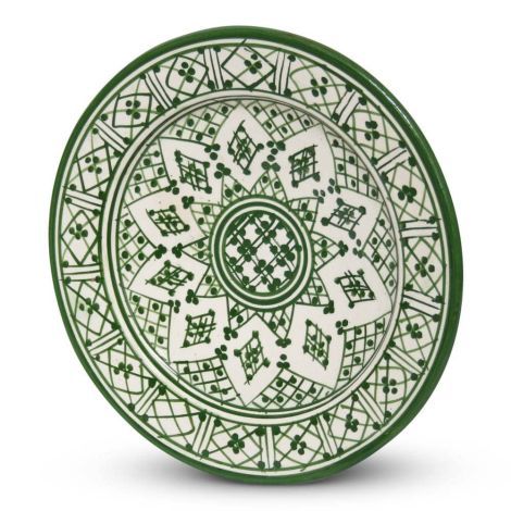 Moroccan Plate Green Zerbia Ø 26 x 4cm