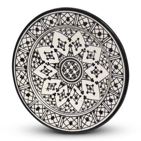 Moroccan Plate Black Zerbia Ø 26 x 4cm