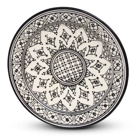 Moroccan Plate Black Zerbia Ø 35 x 5cm