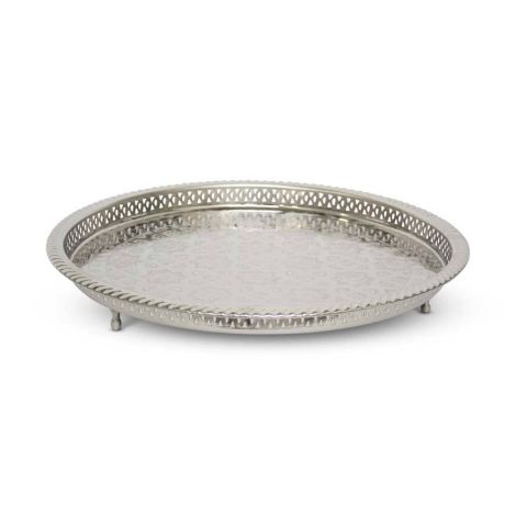 Moroccan Tray on Legs Silver Ø 42cm