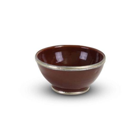 Moroccan Bowl Chocolate Brown with Metal Ø 15 x 8cm