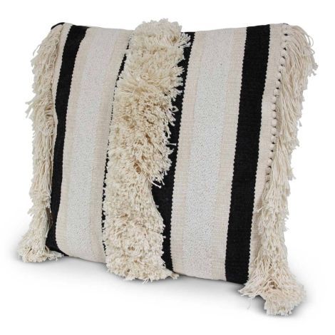 Moroccan Cushion Ivory-Black 50 x 50cm