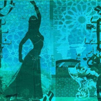 Arabic Painting Belly Dancer Blue