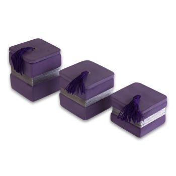 Scented candles square Halawa 3-piece Lilac