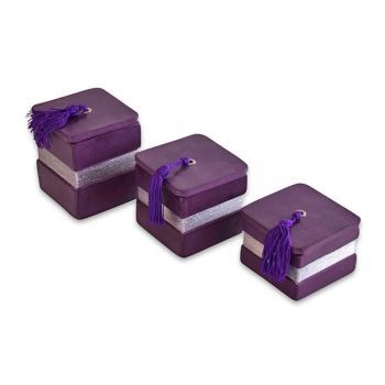 Scented candles square Halawa 3-piece Purple