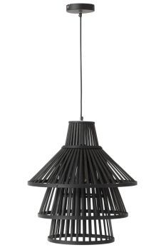 J-Line Pendant Lamp Layers Bamboo Black Large