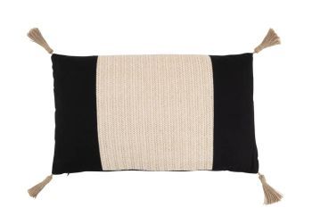 J-Line Cushion Woven Rectangle Polyester Black