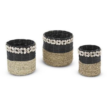 Baskets 3-piece Natural Black Shell