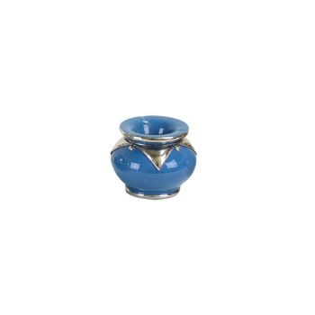 Moroccan Ashtray with Metal Light Blue Ø 12 x 9cm