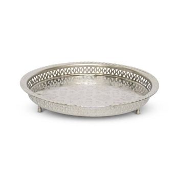 Moroccan Tray on Legs Silver Ø 32cm