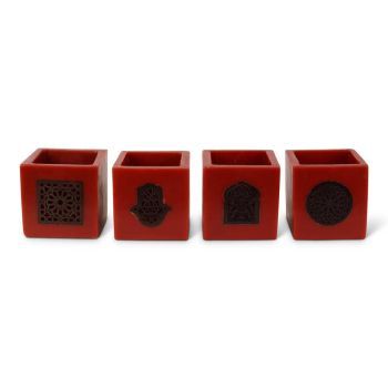 Moroccan Candle Holder Red Ø 12 x 12cm