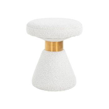 Richmond Footstool Hocker Tribe White Bouclé Ø 41cm