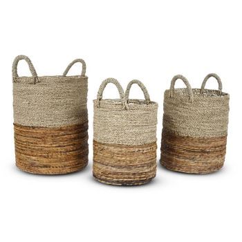 Wicker Sea Grass Basket Natural Bali