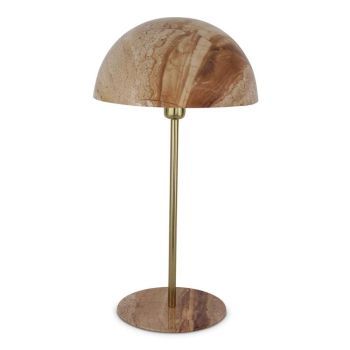 Table Lamp Oriental Brown Marble Mushroom Ø 31 x 59cm